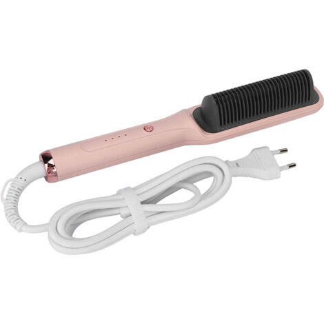 Brosse Lisseuse Électrique 2 en 1, Chauffage Uniforme, Manche Ergonomique, Pour Lissage et Bouclage, Usage Maison & Salon, Prise EU