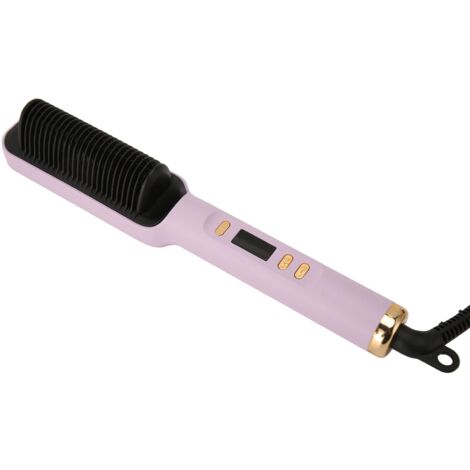 Brosse Lisseuse Ionique avec Affichage LCD, Lissage et Brushing 110-240V pour Cheveux