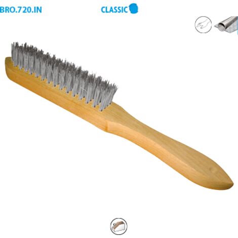 BROSSE MANCHE BOIS 295X145X25 FIL 0,30 INOX DR MANUELLE - 720.293 - LEMAN