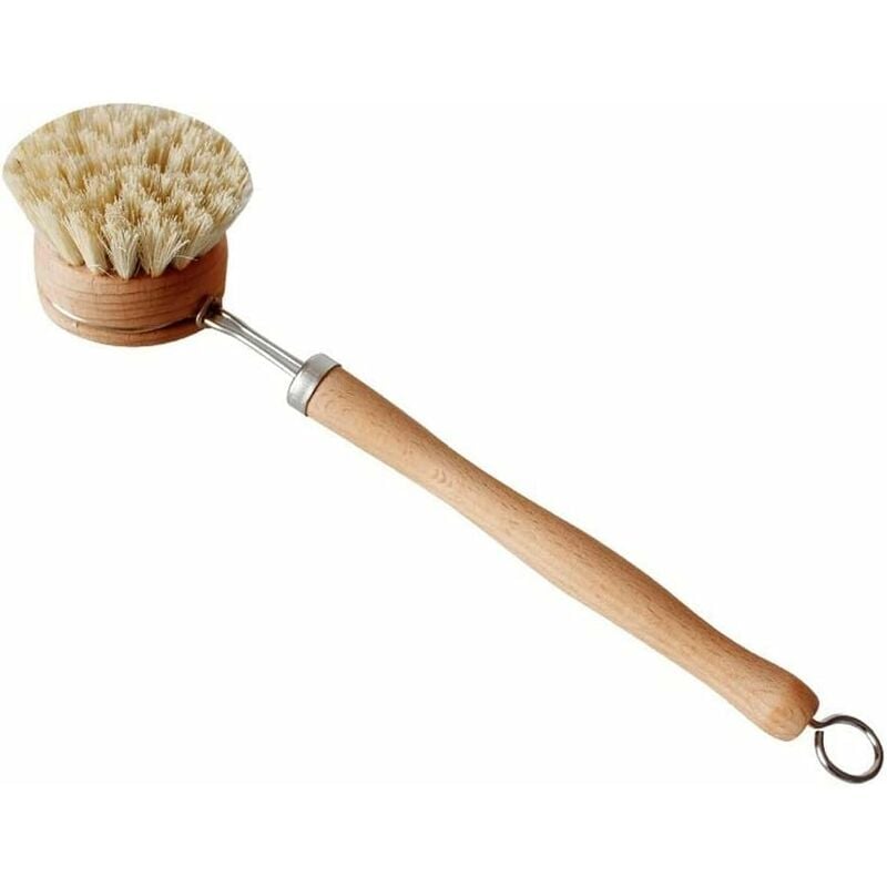 Fortuneville - Brosse à manger champignon en bois, brosse à vaisselle, brosse à manche long, brosse de nettoyage (brosse à manche long en bois de