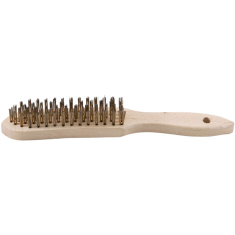 Brosse métallique à main - 295x30 mm, lait.4rg manche bois - SIDAMO - 10311002