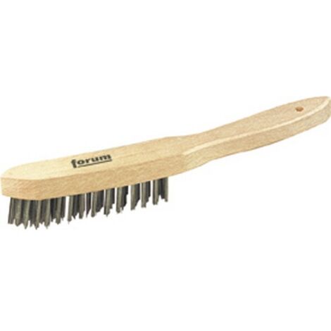 Brosse métallique à main, fil d'acier inoxydable, Nombre de rangées : 2