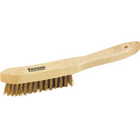 Brosse métallique à main, fil en laiton, Nombre de rangées : 4