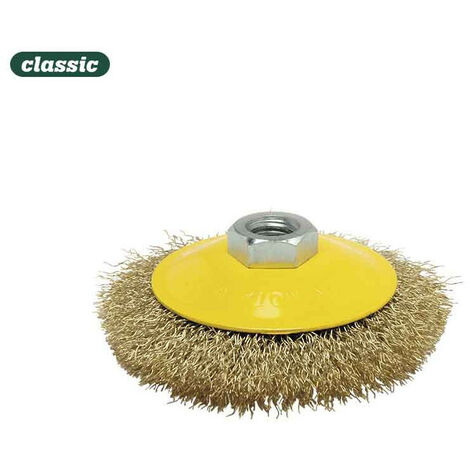 Brosse métallique conique decrimped wire 100mm fho100 motamota