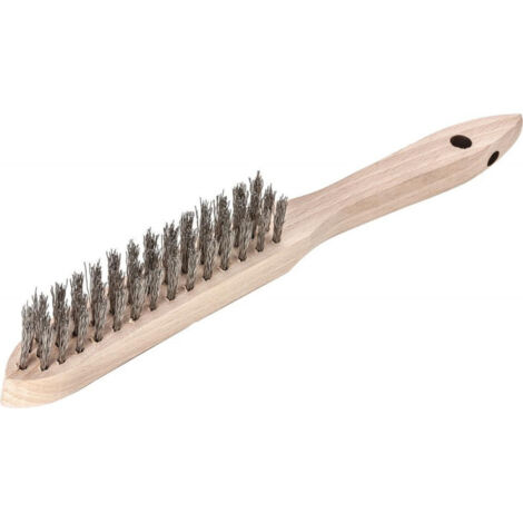 Brosse métallique fil inox, ondulé 0,35mm 3-rangs