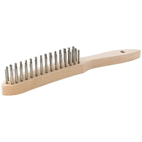 Brosse métallique Inox fil 2 rangé. FORTIS
