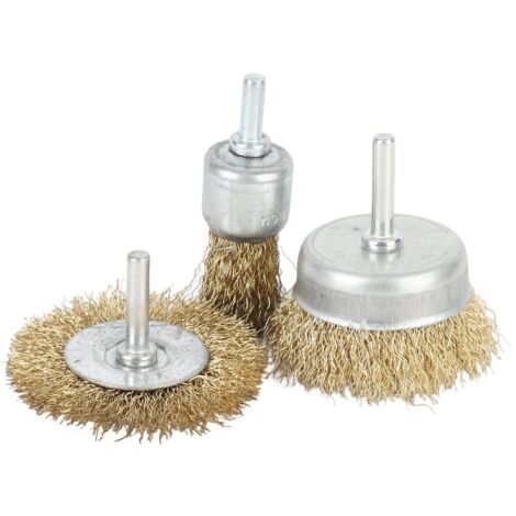 Brosse Métallique pour Meuleuse 3 Pièces, Acier Inoxydable, Compatible Perceuse Visseuse, 4500 Tours/Min Max