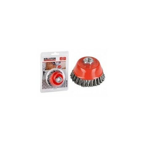 Brosse Métallique Rotative Soucoupe ø 100 Mm Fils Torsadés En Acier Pour Meuleuse - Kreator