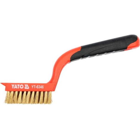 Brosse métallique YATO 5 rangs 180 mm, manche en plastique, fil en laiton 6346