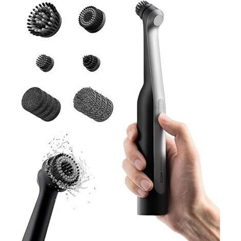 Brosse Nettoyage Electrique Rechargeable IPX7 Étanche, Brosse Électrique Nettoyante Rotative  12 Têtes Interchangeables - Joints, coins, cuisine & salle de bain