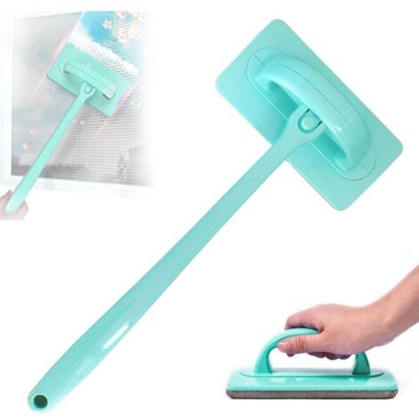 Brosse Nettoyage pour Écran de Fenêtre, Matériaux de Plastique, Vert, avec Manche Amovible, Humide et Sec, pour Écrans, Tapis, Canapés et Linge de Lit (18 × 9 cm) (Vert)