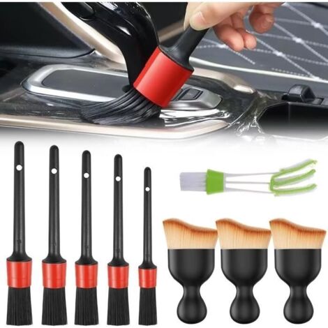 Brosse Nettoyage Voiture,Brosse Douce de Nettoyage D'intérieur de Voiture,Pinceaux Nettoyage Voiture,Brosse à Détails Automatiques