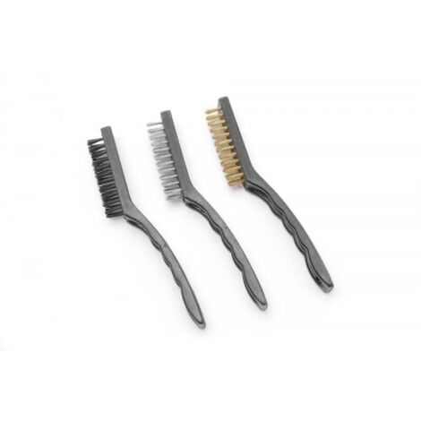 Brosse nettoyante pour grille de barbecue, acier, nylon, laiton SET de 3 pièces, longueur 230 mm - Hendi 525531