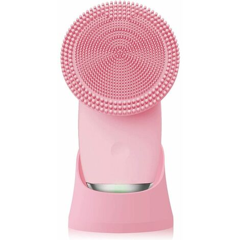 Brosse Nettoyante Visage - Appareil Électrique Silicone Pour Démaquiller et Massage. Rechargeable Magnétique. Imperméable IPX7 (Avec Base)