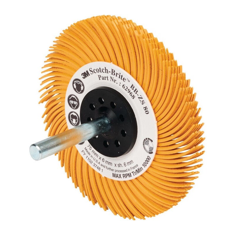 FP - Disque à brosses radiales bb-zs Type c D.50,8mm K.80 jaune 15000min-¹ 3M