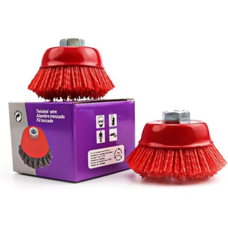 Brosse Nylon, 2 Pièces, Diamètre 63,5 mm Brosse Meuleuse pour Ébavurage, Élimination Rouille, Décapage, Peinture, Nettoyage Saleté