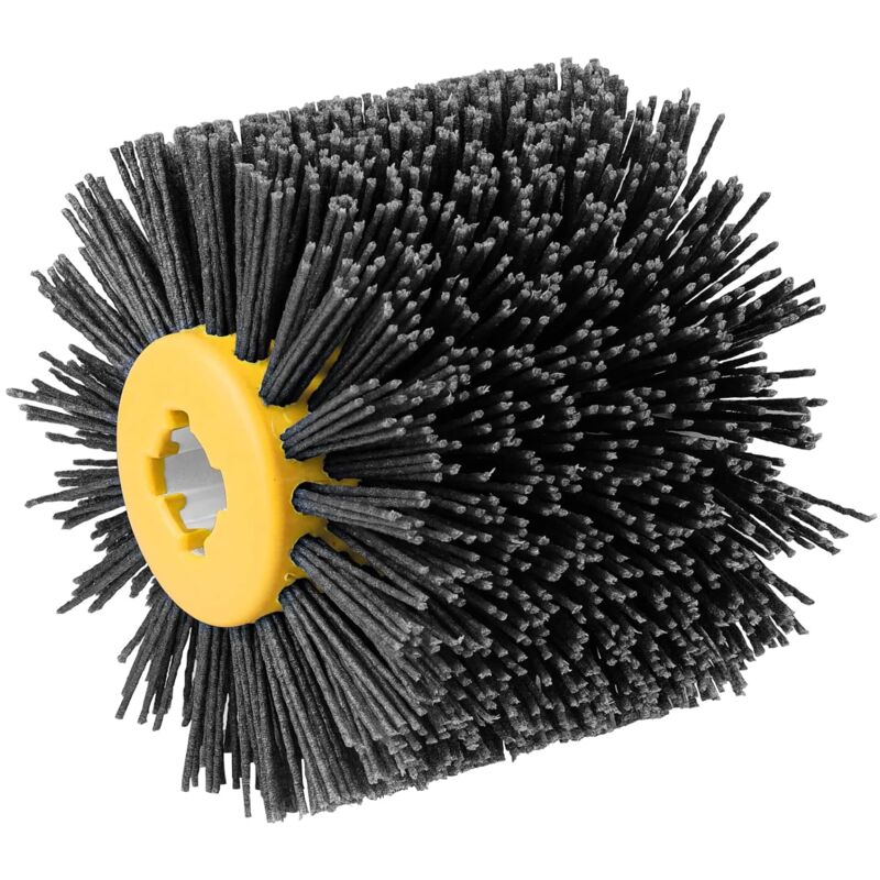 Brosse Nylon Abrasifs 120 Grain, 120x100mm Brosse de Meulage pour Nettoyer/Dérouiller/Dégriser/ébavurer Compatible avec Rénovateur Exterieur - Gris