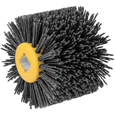 Brosse Nylon Abrasifs 60 Grain, 120x100mm Brosse de Meulage pour Nettoyer/Dérouiller/Dégriser/ébavurer Compatible avec Rénovateur Exterieur - Gris