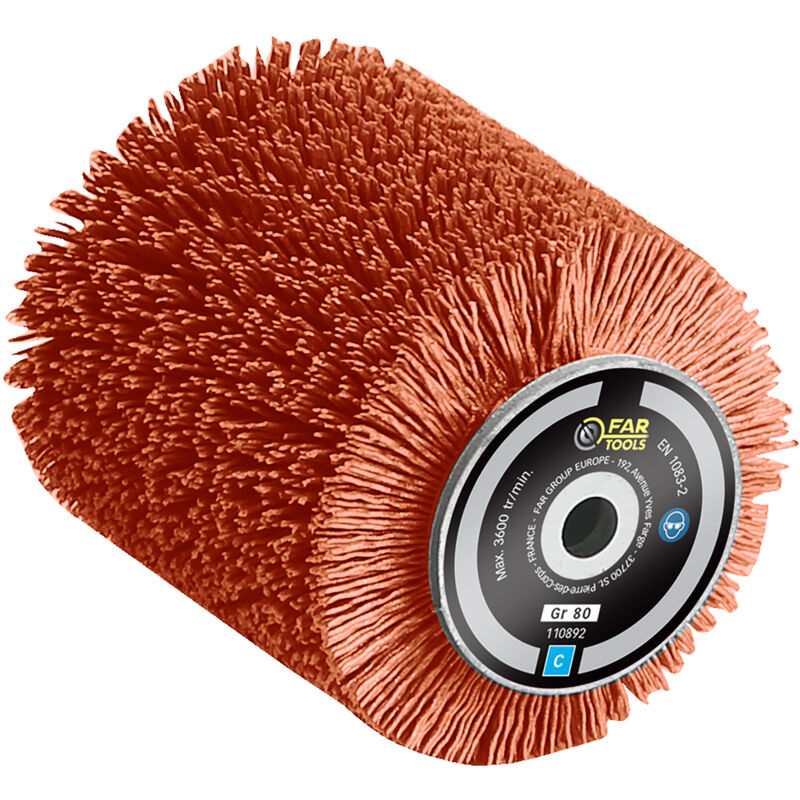Brosse nylon abrasif pour nettoyer, décrasser 80x100 mm pour rénovateur rex 80 fatools
