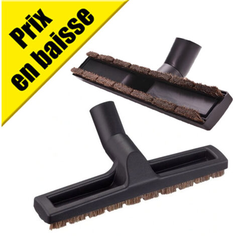Brosse parquet en crin naturel à roulettes 300 mm pour sols durs