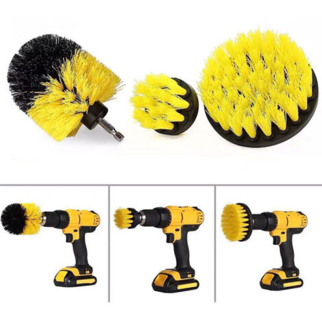 Brosse Perceuse, 3 pièces Brosses de Forage, Outil de Brosse Perceuse Nettoyage Kit, Drill Brush pour Surfaces de Salle de Bain, Sol, Baignoire Carreaux et Voiture 2 pouces + 3,5 pouces + 4 pouces ja