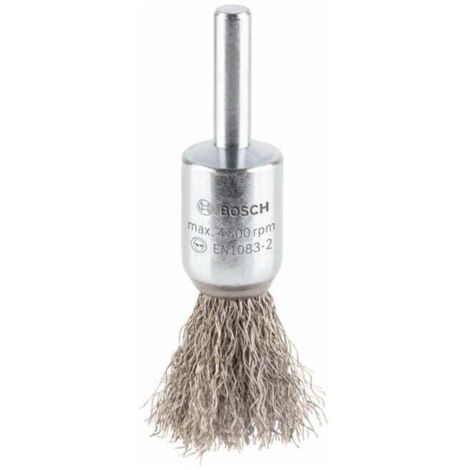 Brosse pinceau 15 mm à fils d'inox ondulés 0,2 mm 15 mm, 0,2 mm