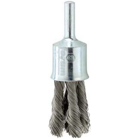 Brosse-pinceau, fil d'acier trempé, torsadé, Ø de la brosse : 23 mm, Long. de la garniture 29 mm, Epaisseur du fil 0,35 mm, Vitesse maxi. : 20000 tr/mn