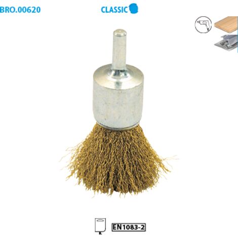 Brosse pinçeau fil laiton ondulé Classic