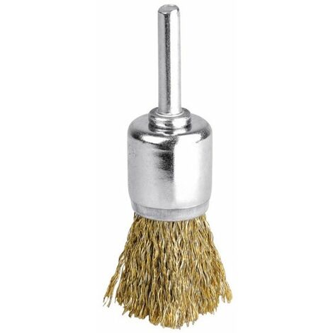 Brosse pinceau - SCID - Fils acier laitonné ondulés - Diamètre 15 mm