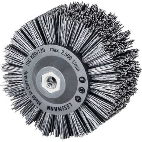 Brosse plate D. 140 mm M14 SiC poils de ponç. granulation 80 60 mm 2500 min-¹