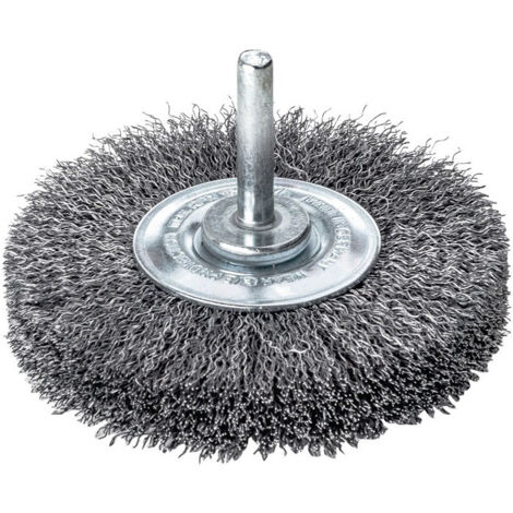 Brosse plate D. 80 mm tige 6 mm épaiss. de fil 0.3 mm acier 19 mm 15 000 min-¹ L
