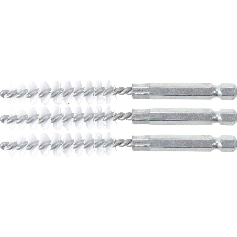 Bgs Technic - brosse plate nylon 10MM 6,3MM (1/4'') 3PIÈCES bgs 3078-10-N