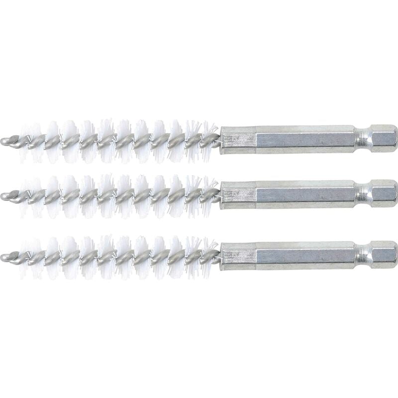 Bgs Technic - brosse plate nylon 11MM 6,3MM (1/4'') 3PIÈCES bgs 3078-11-N