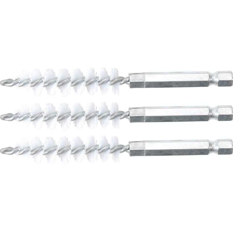 Bgs Technic - brosse plate nylon 12MM 6,3MM (1/4'') 3PIÈCES bgs 3078-12-N