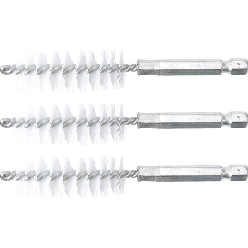 Bgs Technic - brosse plate nylon 17MM 6,3MM (1/4'') 3PIÈCES bgs 3078-17-N