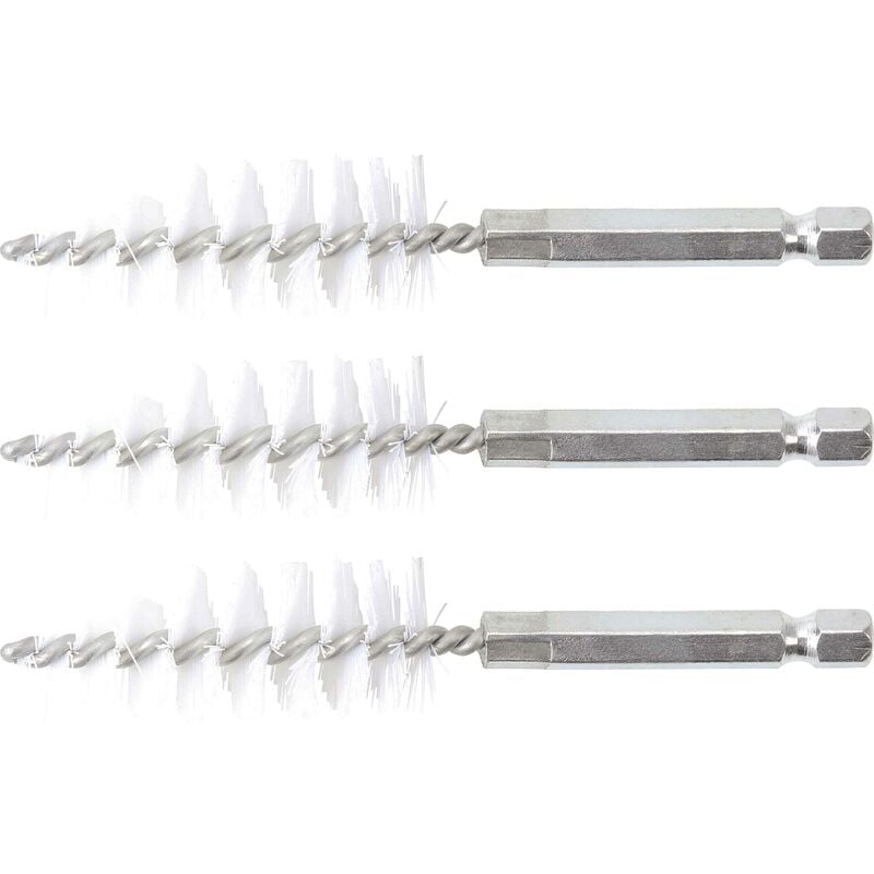 Bgs Technic - brosse plate nylon 18MM 6,3MM (1/4'') 3PIÈCES bgs 3078-18-N