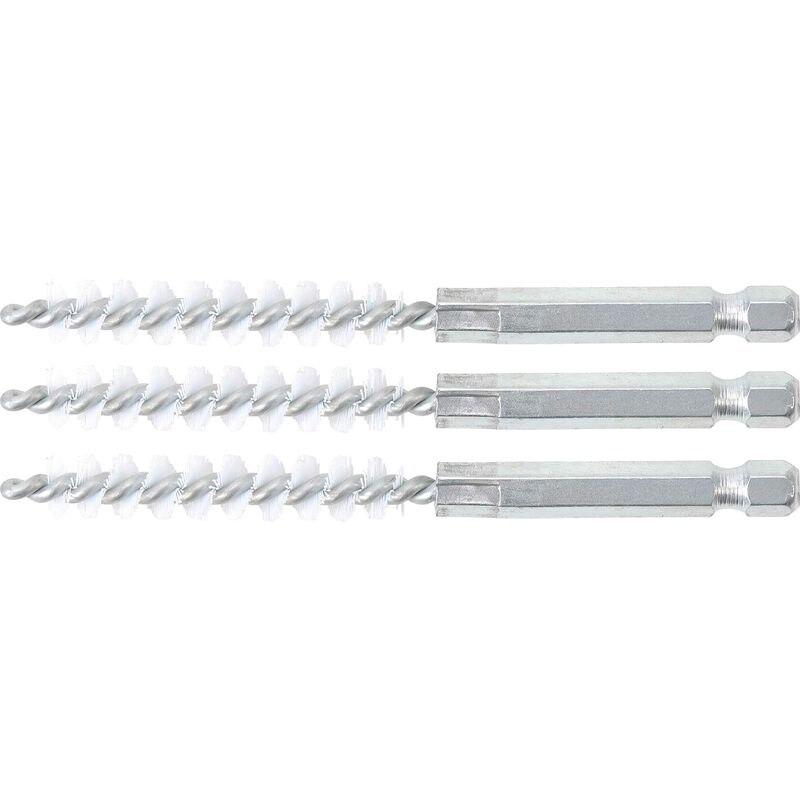 Bgs Technic - brosse plate nylon 9MM 6,3MM (1/4'') 3PIÈCES bgs 3078-9-N