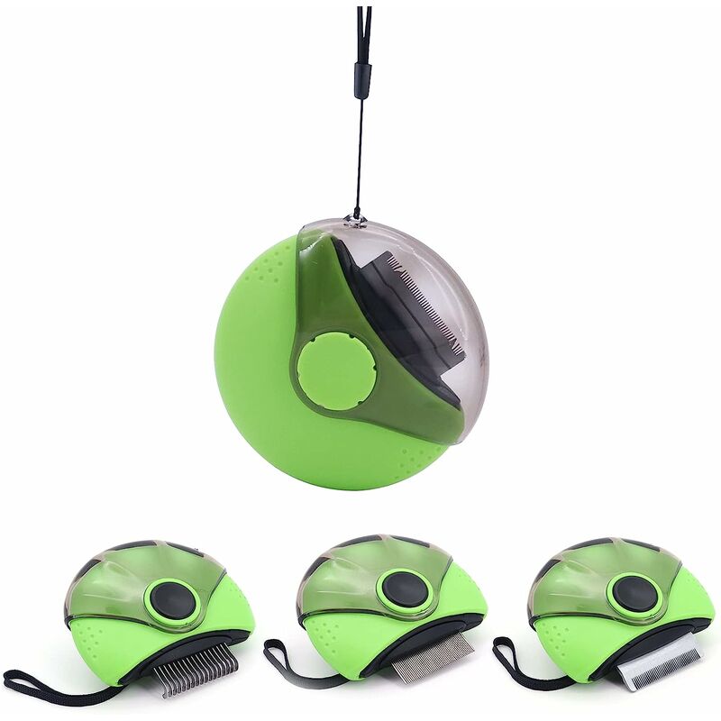 Brosse Poils Chat et Chien Lapin Animaux Anti Long Toilettage du Peigne Court Pilpoil à Chaton de Accessoire Trimmer Massage Morts Ras Compagnie
