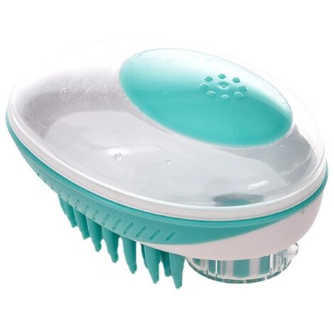 Brosse pour animaux de compagnie, brosse de massage adaptée aux chats et aux chiens, la tête de brosse est douce, non toxique et sûre, verte