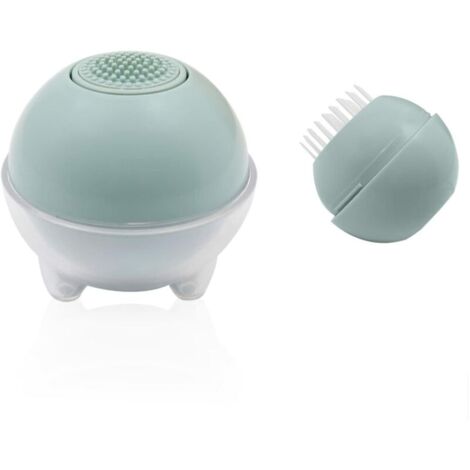 Brosse pour Animaux de Compagnie Massante Sphérique de 8 × 8 cm, Autonettoyant Brosse pour Chat et Brosse pour Chien, Nettoyer et Rapidement Sans Agresser la Peau (Vert)