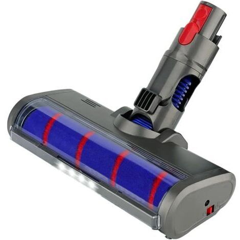 Brosse pour aspirateur Dyson V8 V7 V10 V11 V15 Pièces de rechange pour Dyson avec Turbo et rouleau souple Lumière LED Brosse turbo électrique motorisée pour sol, parquet, tapis