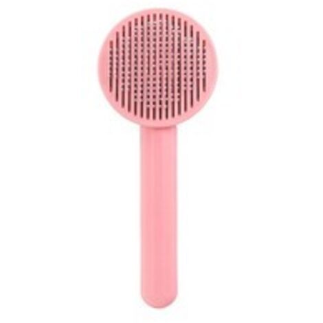 Brosse pour chat, brosse de toilettage pour chien, brosse de toilettage autonettoyante pour chat et chien, épilation en un clic, rose et blanc