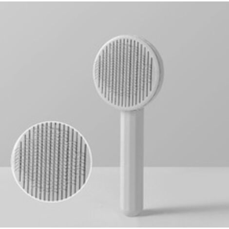 Brosse pour chat, brosse de toilettage pour chien, brosse de toilettage autonettoyante pour chat et chien, épilation en une seule touche, grise