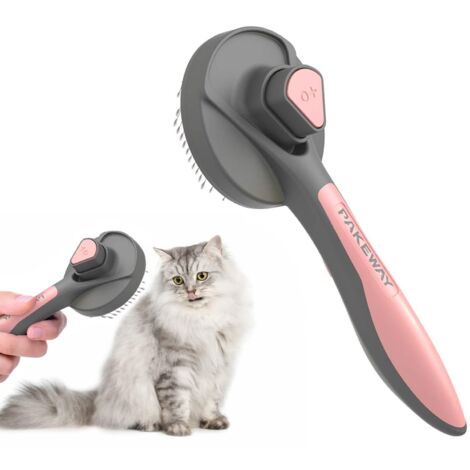 Brosse pour chat, brosse pour chien, brosse autonettoyante enlève le sous-poil, les poils courts à longs, convient pour brosse douce pour chat, brosse à pic, poils courts à poils longs, brosse à défeu