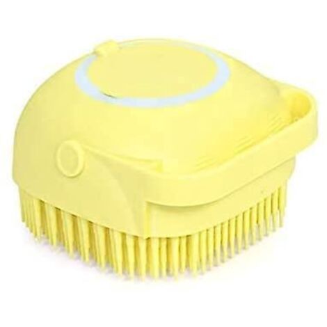 Brosse pour chat, brosse pour chien, brosse pour chat, brosse de douche 2 en 1 à tête souple, gommage corporel avec distributeur de gel douche