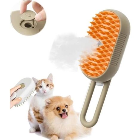 Brosse pour Chat – Brosse vapeur 3 en 1 pour Chat, Brosse à Vapeur Autonettoyante, Brosse de Toilettage Multifonction Chat