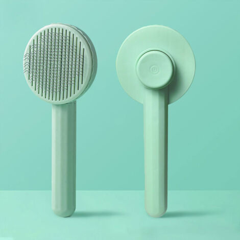 Brosse pour chat et chien vert matcha, brosses de toilettage autonettoyantes pour chats et chiens