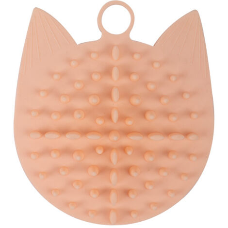 Brosse Pour Chat Mur avec Ventouse et Crochet Puissants, Brosse Massage Chat Pour Prendre un Bain, Brosse Chat Toiletteur Doux Silicone Matériel Pour les Chats Poil Court /Poil Long(rose)