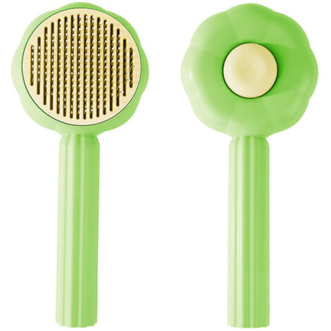 Brosse pour chat vert melon - Lot de 2 - Packaging neutre en anglais, idéale pour poils courts et longs