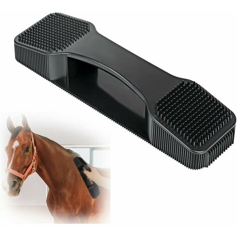 Brosse pour cheval 6 en 1, brosse de toilettage pour cheval, brosse de massage pour cheval, brosse pour cheval d'épilation, brosse de massage beauté le noir-